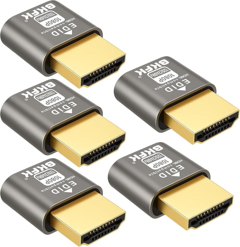 BKFK HDMI Dummy Plug 4K HDR,Virtual Monitor EDID Emulator, Headless Display Adapter,Headless hdmi Adapter Dummy，Supports up to 4k@60Hz,1080@120Hz (1080P@120-240Hz-HDR-5P) - Image 1